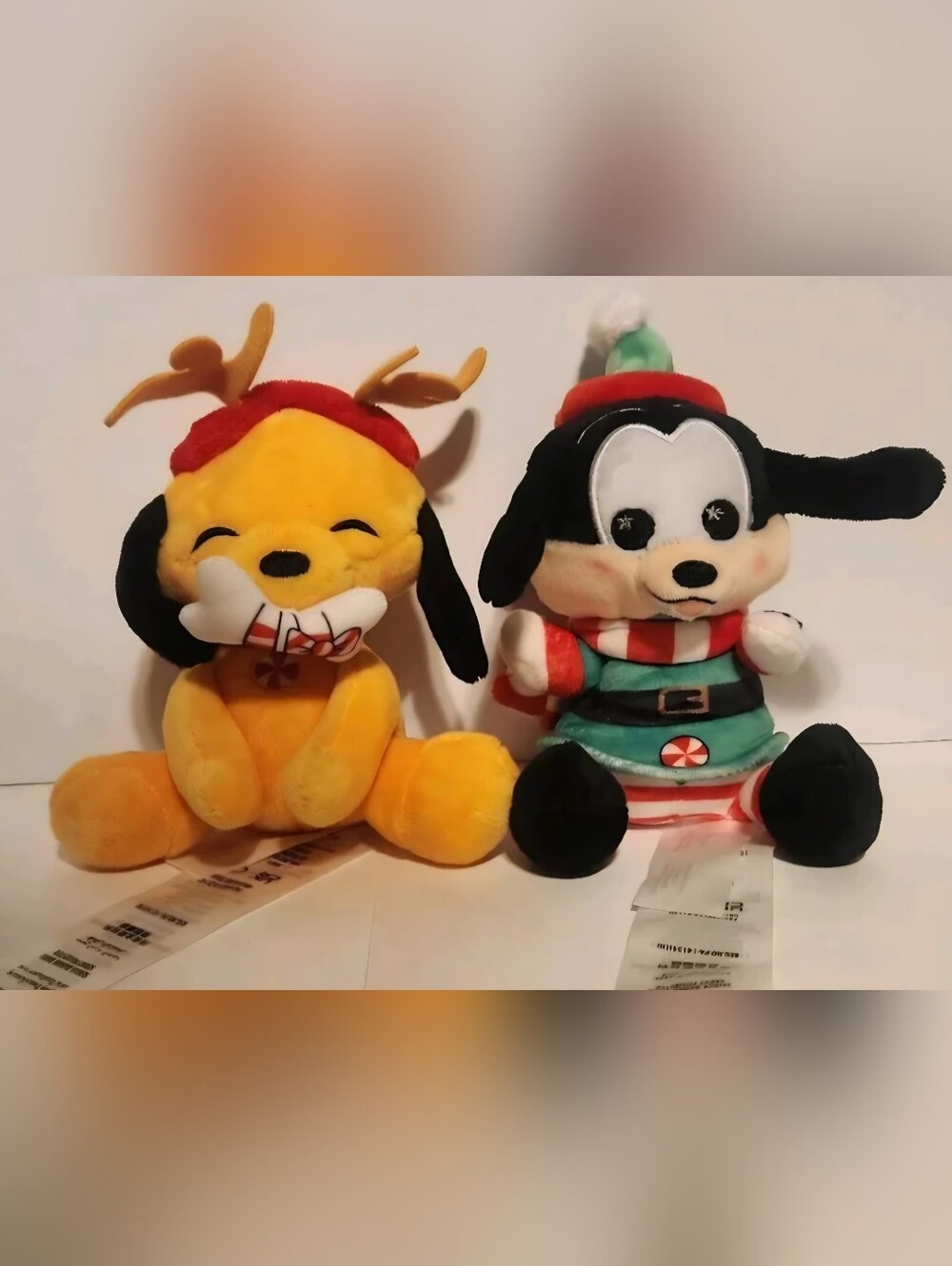 Disney Wishables Christmas Pluto & Goofy Micro Plush Toys Decor From 2021 Advent